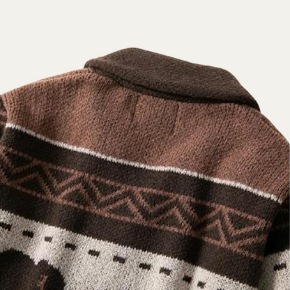 St Andrews Men's Buffalo Print Cardigan Winter