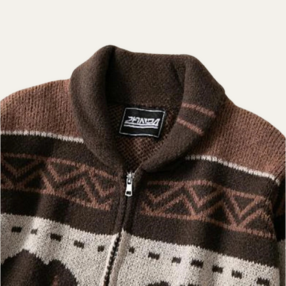 St Andrews Men's Buffalo Print Cardigan Winter