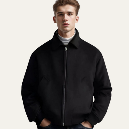 Men's Wool Polo Collar Jacket
