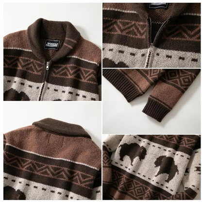 St Andrews Men's Buffalo Print Cardigan Winter