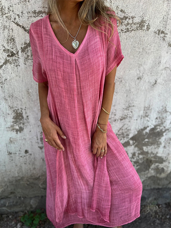 Ruby Red Flowy Long Maxi Party Dress