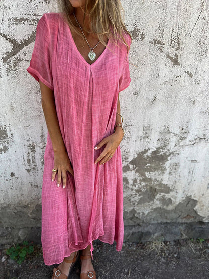 Ruby Red Flowy Long Maxi Party Dress