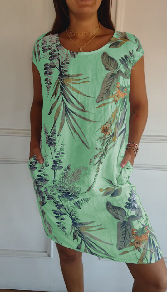 Relaxed Fit Round Neck Casual Dress
