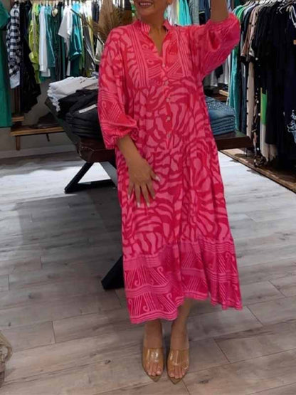 Floral Women's V Neck Slimming Fit Maxi Dress