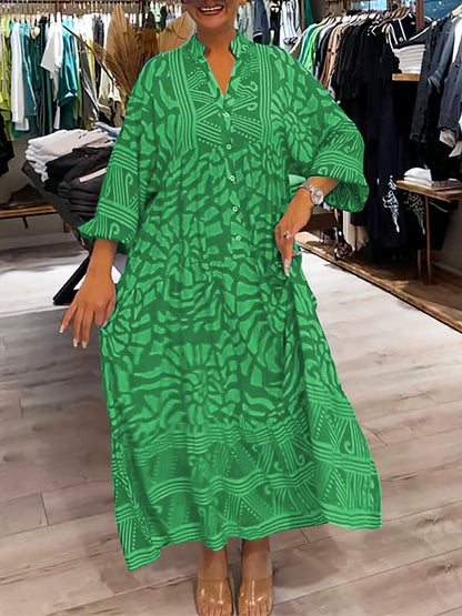 Floral Women's V Neck Slimming Fit Maxi Dress