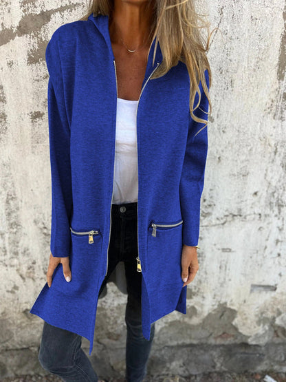 Women's Long Zip Front Cardigan