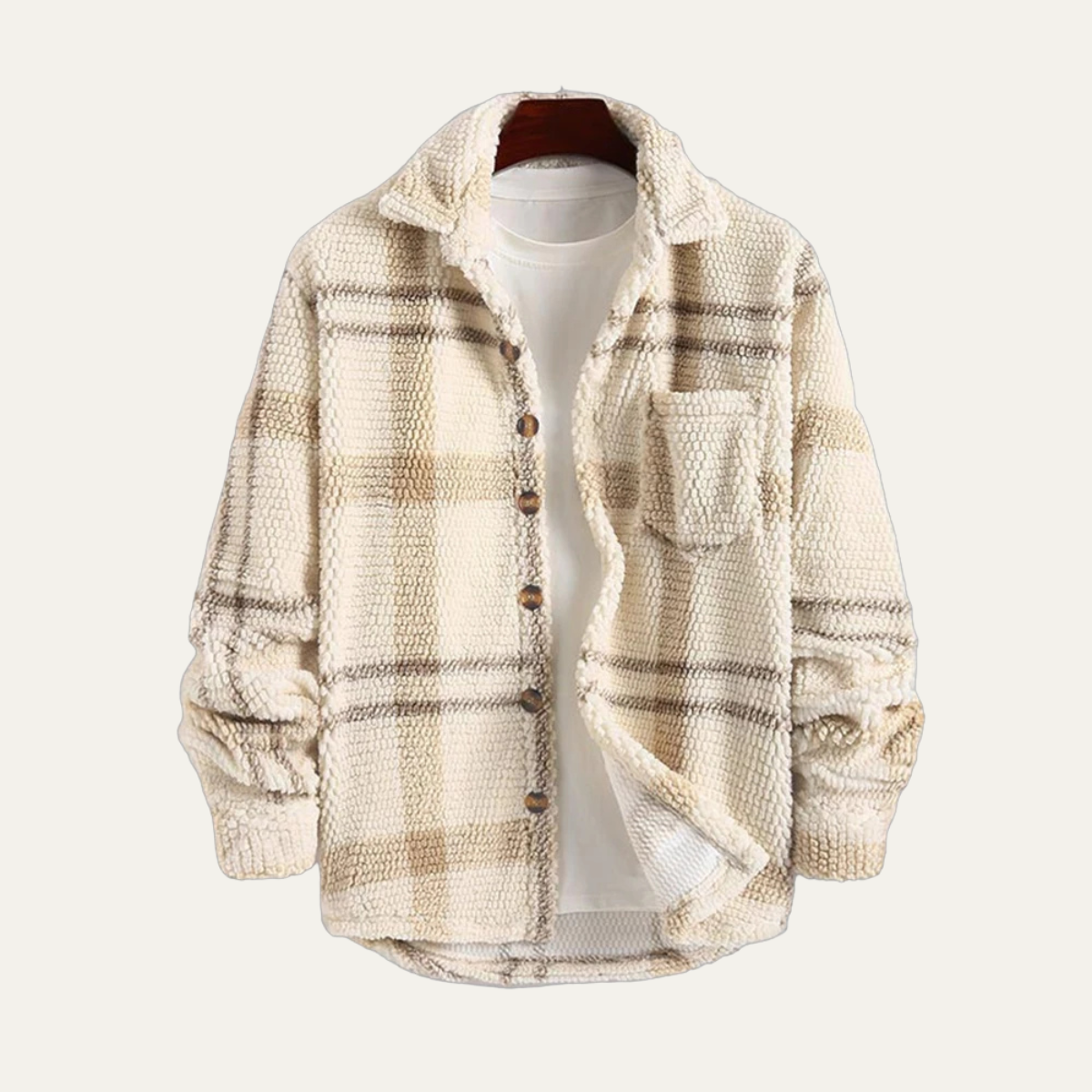 Piacenza Men's Plaid Fleece Jacket Shirt