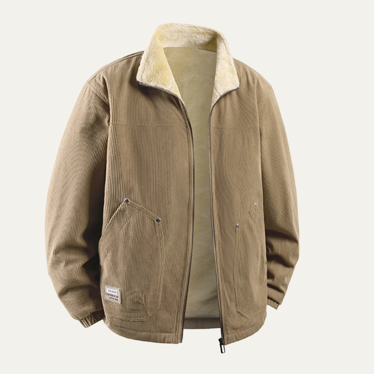 Men's Corduroy Fleece Zip Jacket