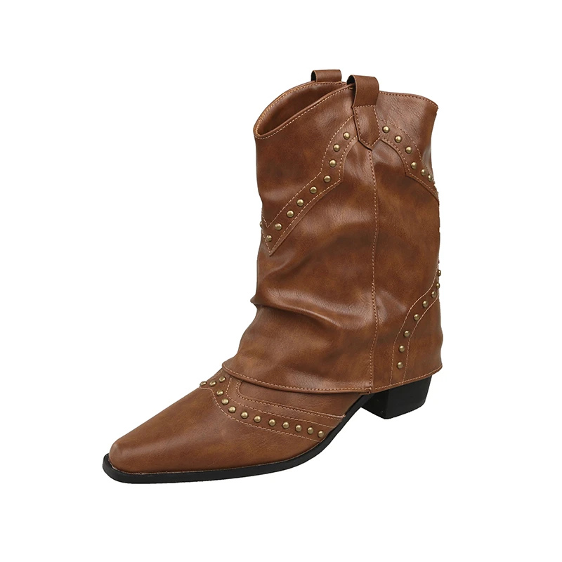Women's Studded Ankle Boots Slouchy