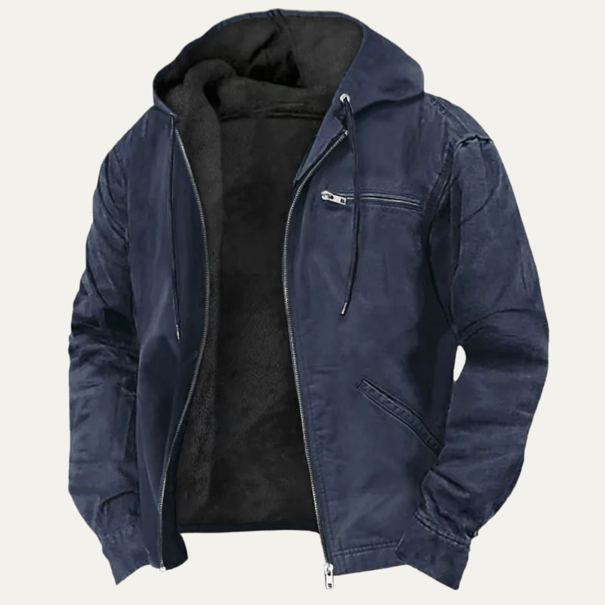 Men's Fleece Lined Hooded Jacket
