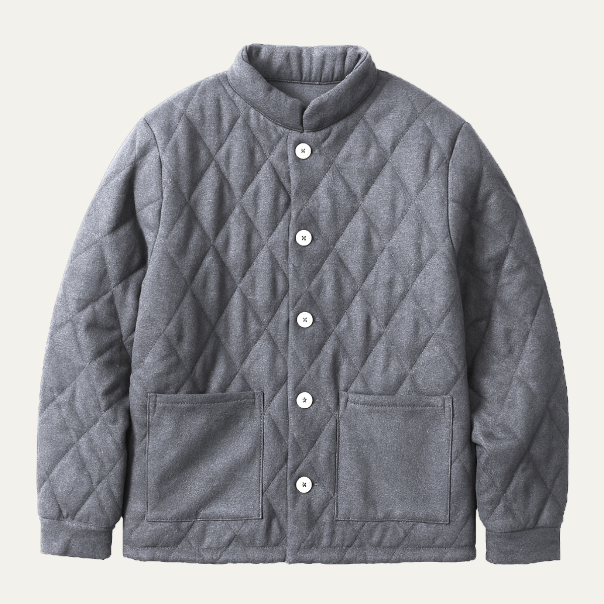Men's Quilted Padded Jacket Vintage Stand Collar - VibreMode
