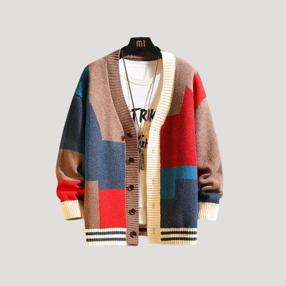Pastel Color Block Open Front Cardigan for Women