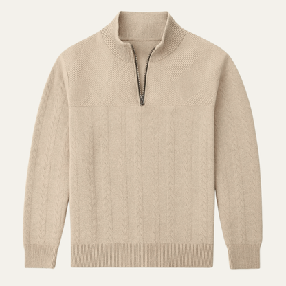 Men's Knitted Jacquard Sweater Stand Up Collar Casual - VibreMode