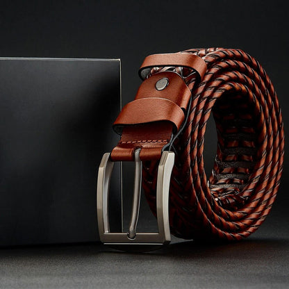 Authentic Woven Leather Waist Belt
