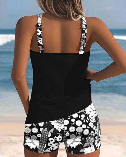 Women's Floral Two Piece Swimsuit Comfort Fit
