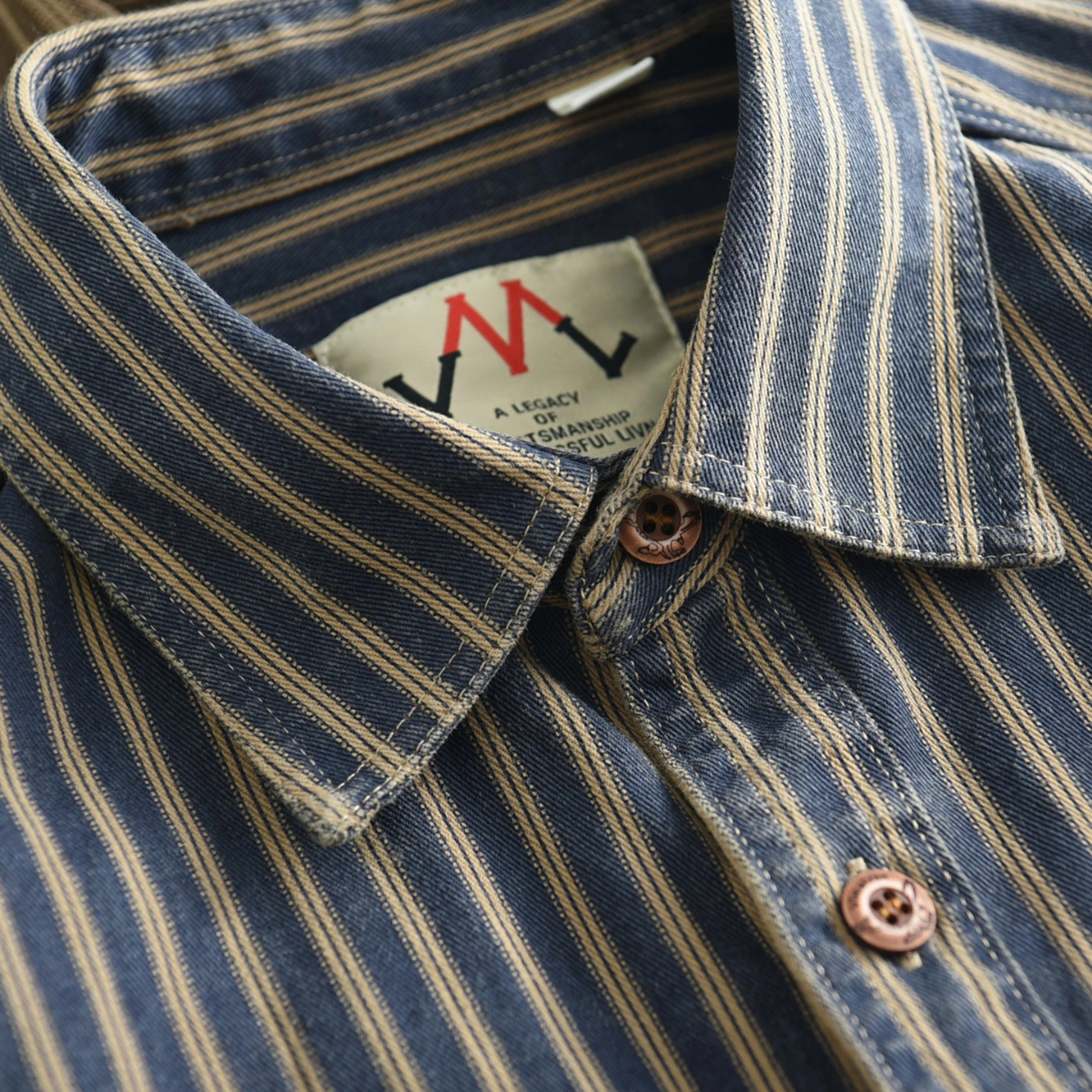 Men's Classic Striped Button Down Shirt Cotton