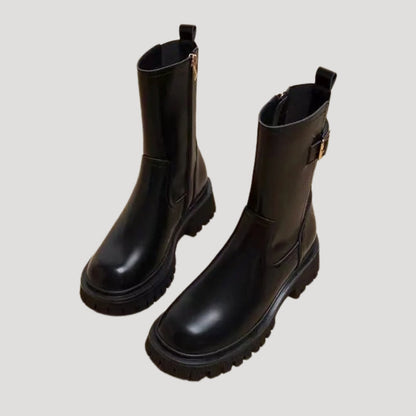 Comfortable Women's Ankle High Block Heel Boots - VibreMode