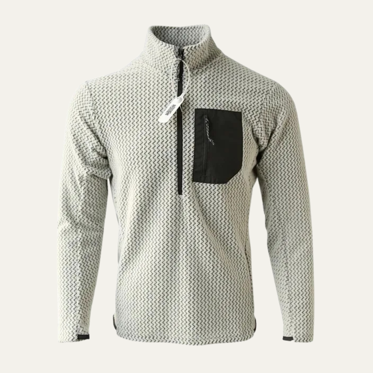 Men's Half Zip Fleece Sweater Chest Pocket
