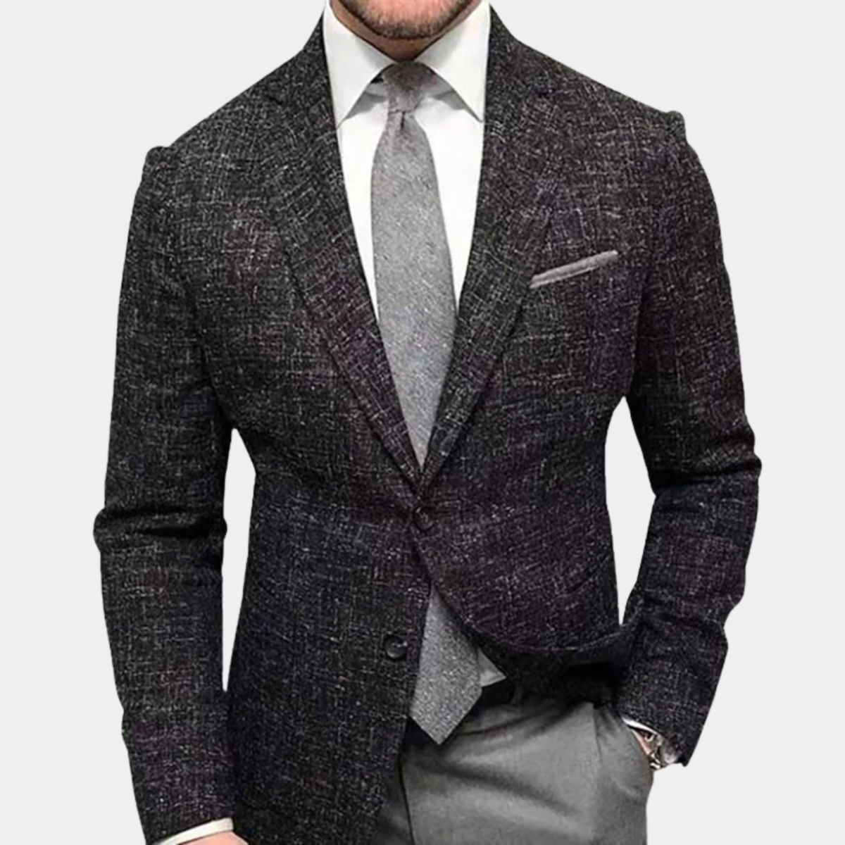 Men's Plaid Blazer Classic Fit Suit Jacket