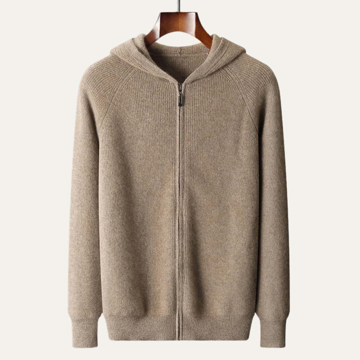 Men's Merino Wool Hooded Cardigan