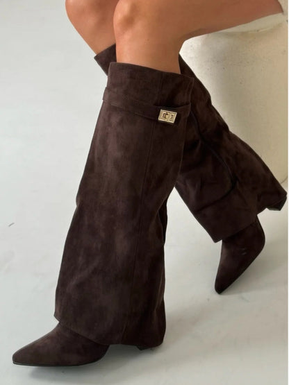 Emily | Women’s Leather Thigh-High Boots with Buckle Caliboot