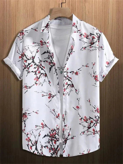Men's Hawaiian Shirt 3D Flower Print Vibrant