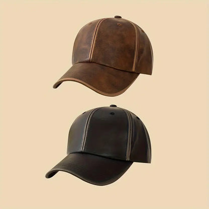 Classic Brown Leather Cap