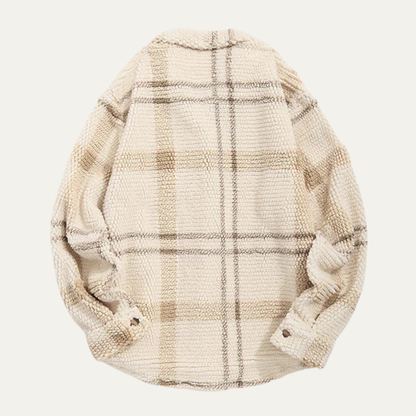 Piacenza Men's Plaid Fleece Jacket Shirt