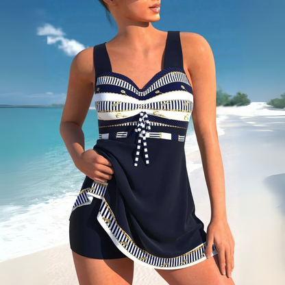 Women's Aztec Tankini Swimdress Ruched Print