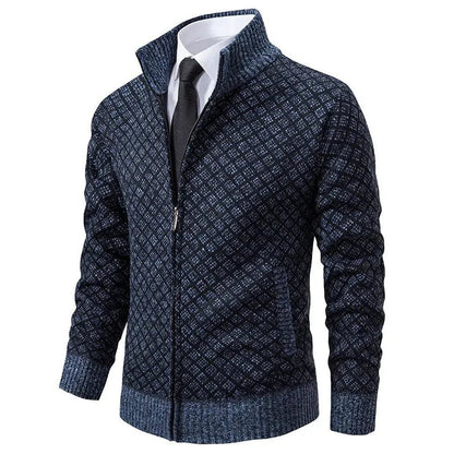 Men's Zip Front Cardigan Stand Collar