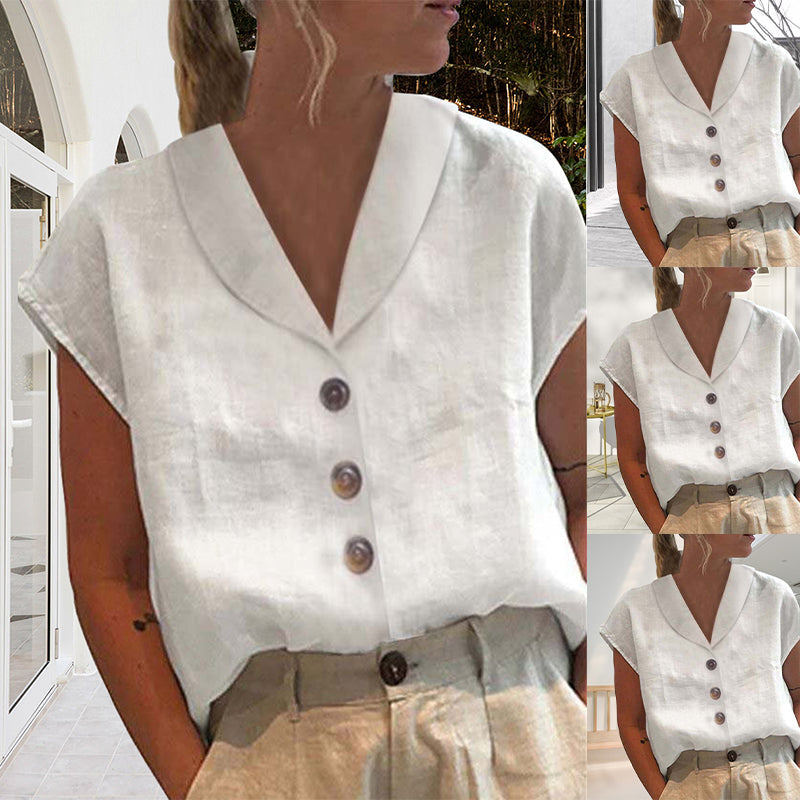 Women's Linen Blouse Elegant - VibreMode