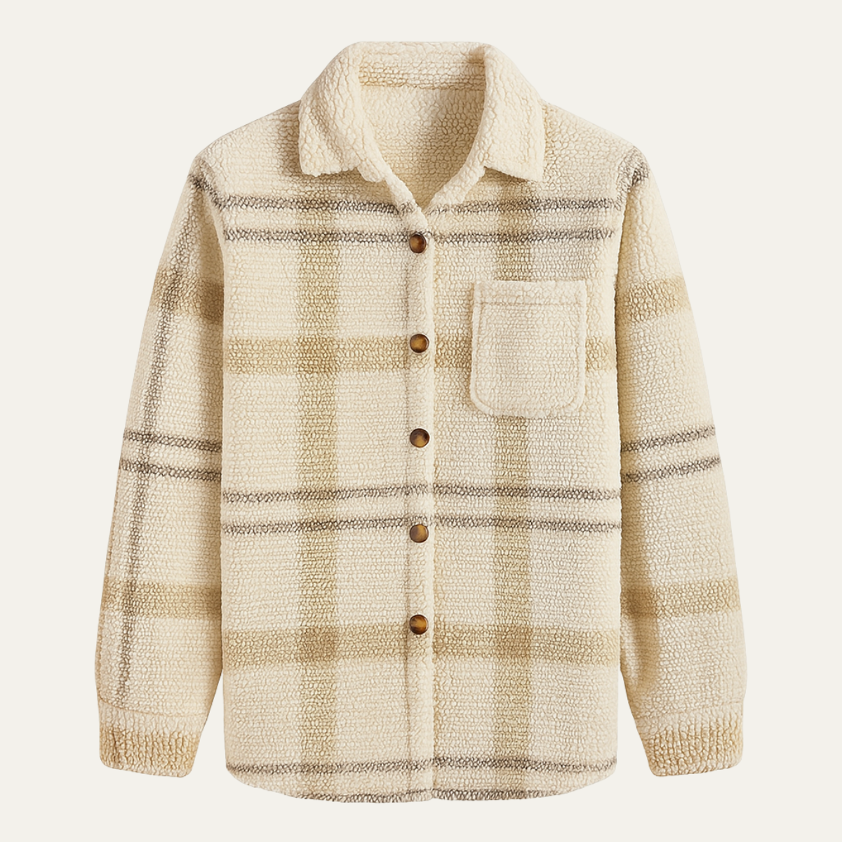 Piacenza Men's Plaid Fleece Jacket Shirt - VibreMode