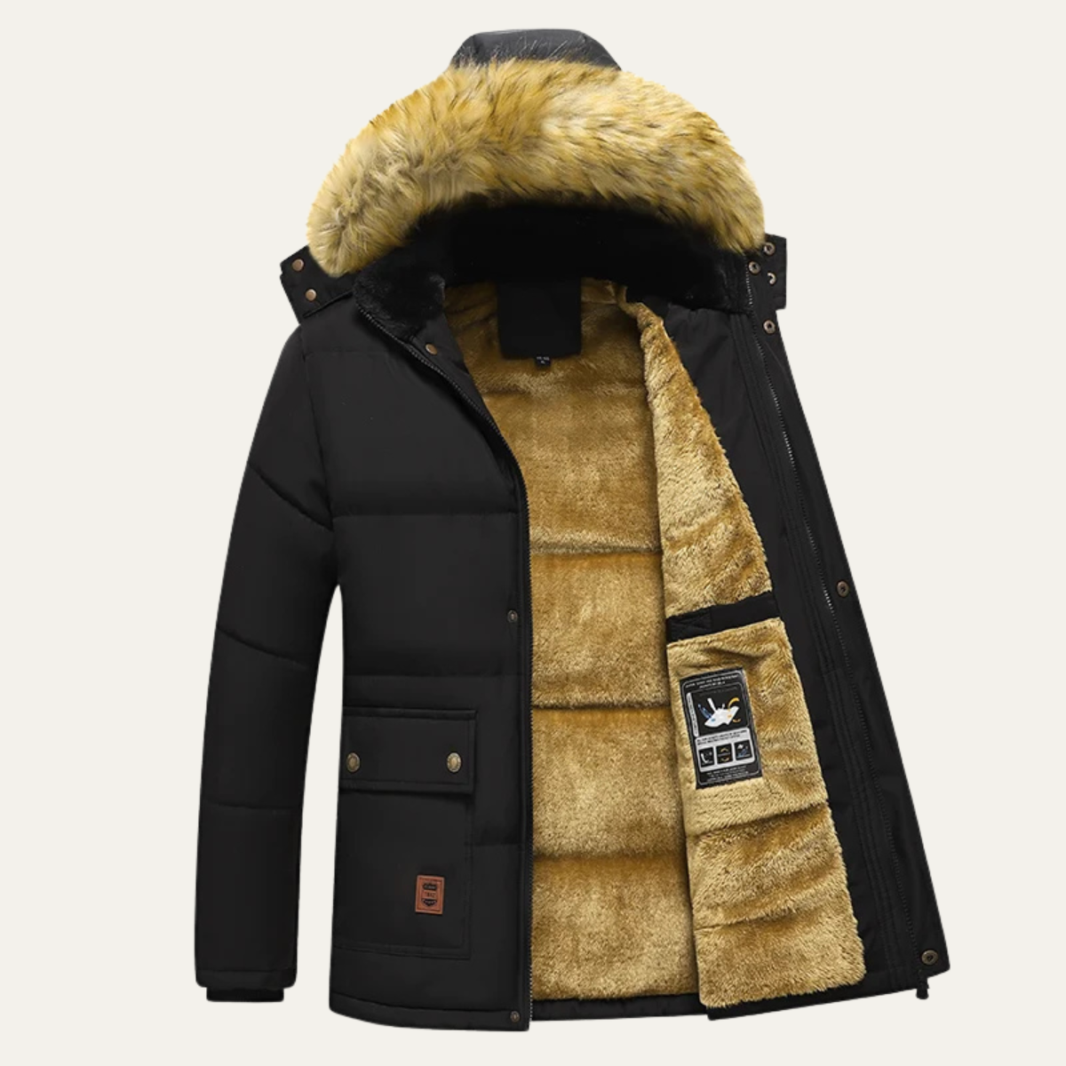 Men's Winter Parka Jacket Warm Fur Collar