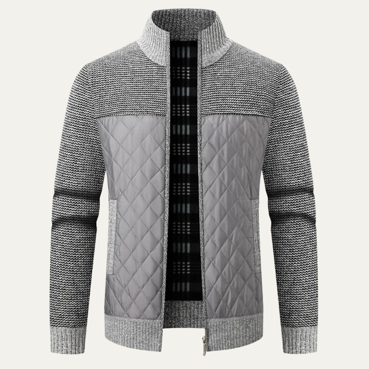 Men's Padded Zip Jacket Warm Green