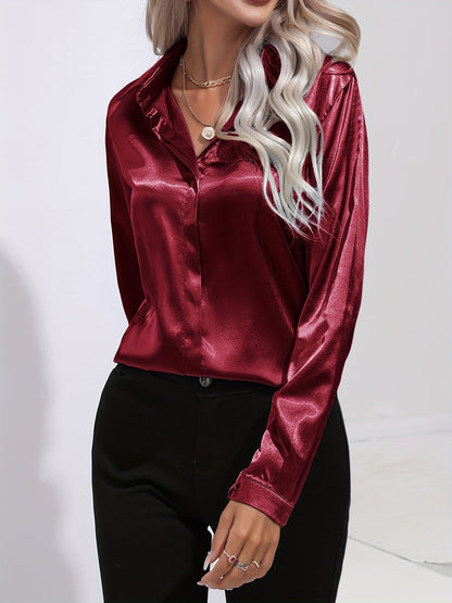 Ladies Classic Long Sleeve Silk Blouses