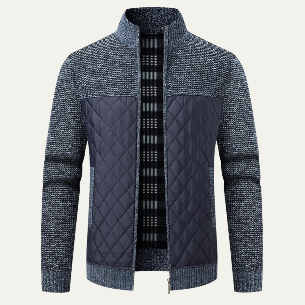 Men's Padded Zip Jacket Warm Green