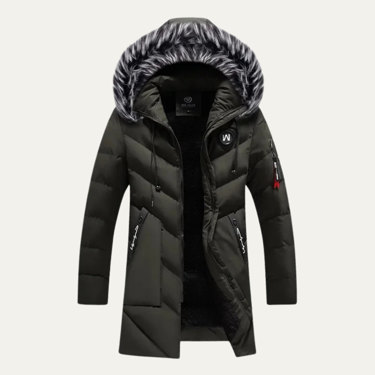 Men's Thickened Fleece Hooded Jacket