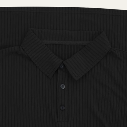 Men's Ribbed Knitted Polo Shirt