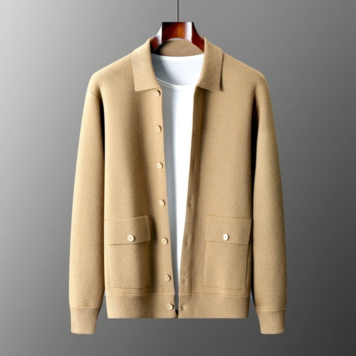 Men's Merino Wool Knit Cardigan