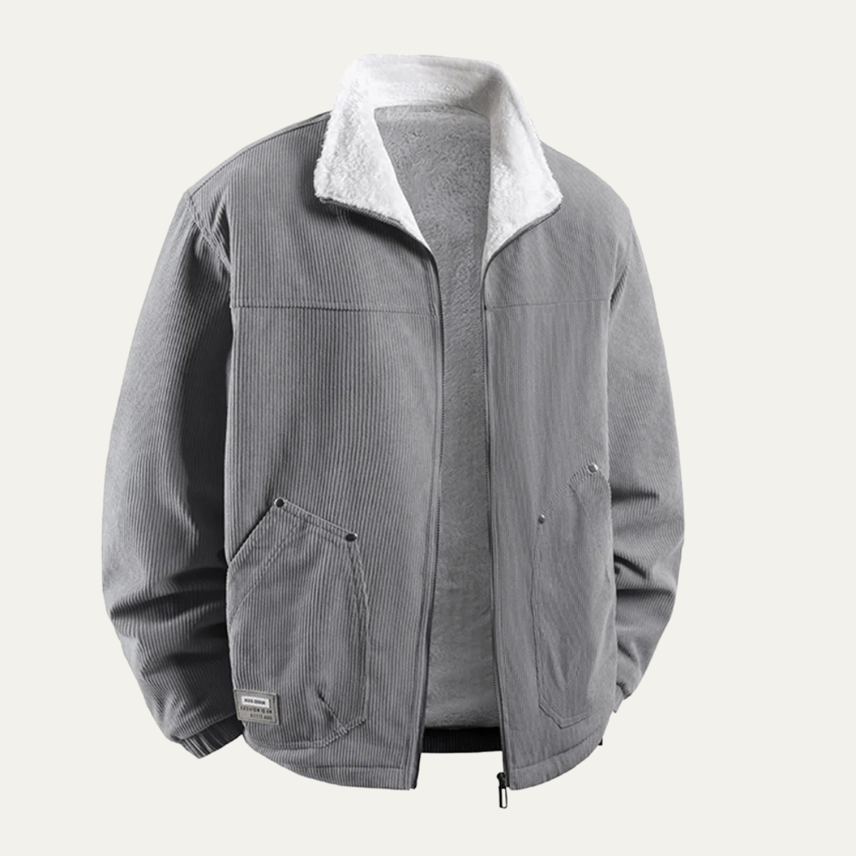 Men's Corduroy Fleece Zip Jacket