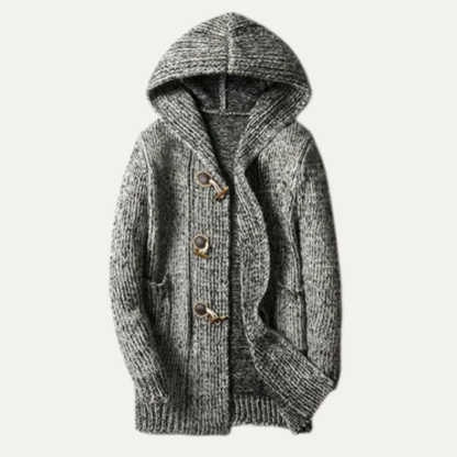 Men's Thick Knitted Hooded Sweater Warm Casual