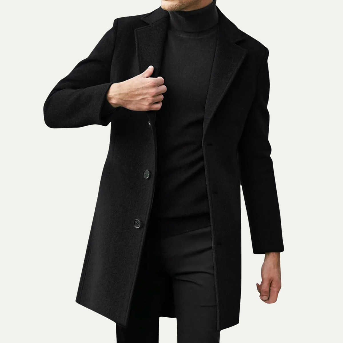 Men's Wool Blend Slim Fit Overcoat