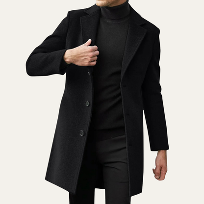 Men's Wool Blend Slim Fit Overcoat