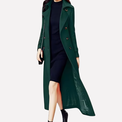 Women's Long Coat Shawl Collar With Waist Belt