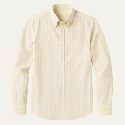 Mens Textured Pleated Dress Shirt Apricot - VibreMode