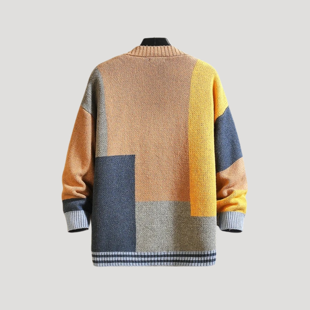 Pastel Color Block Open Front Cardigan for Women