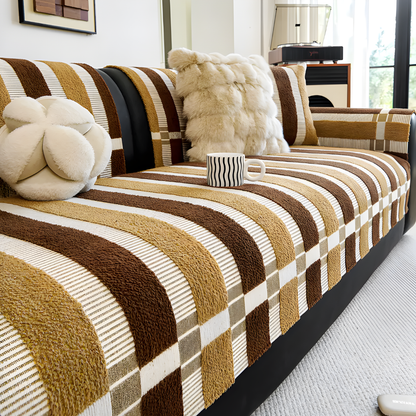 Chenille Sofa Slipcover Mid Century Design