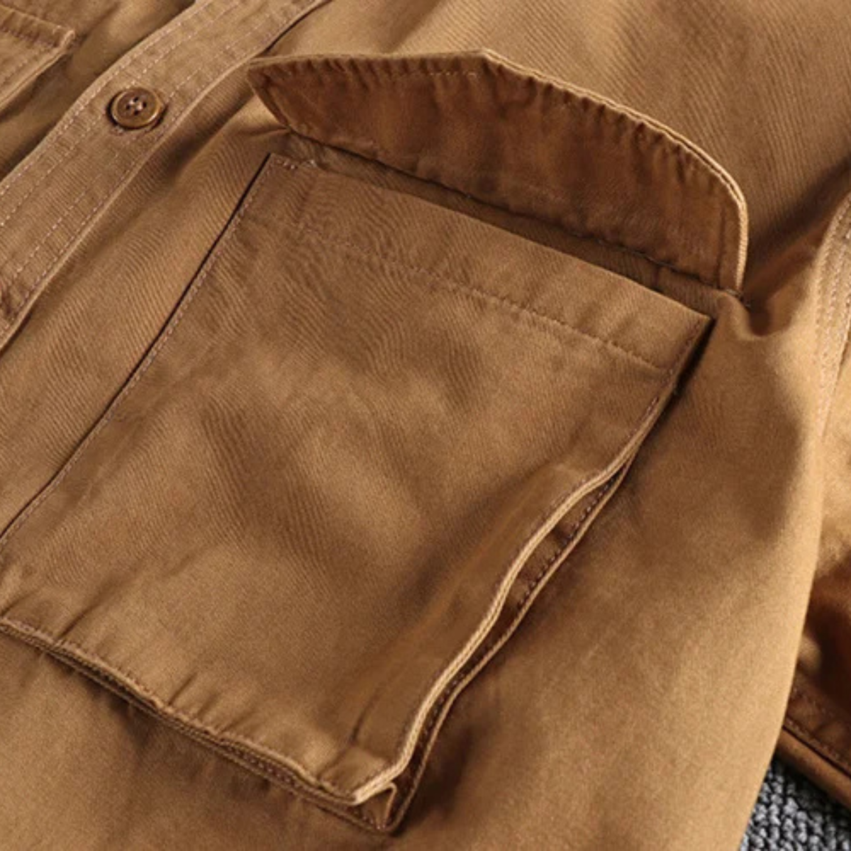 Men's Canvas Cargo Shirt Jacket Vintage Style