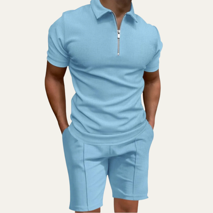 Men's Polo Shirt And Shorts Set