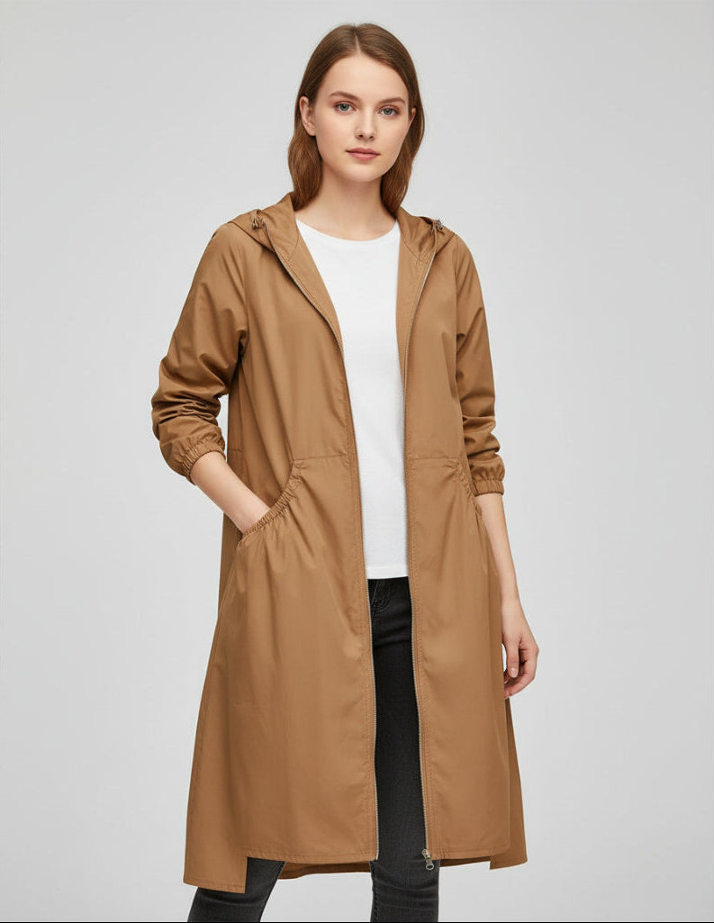 Lightweight Women's Spring Hooded Rain Coat